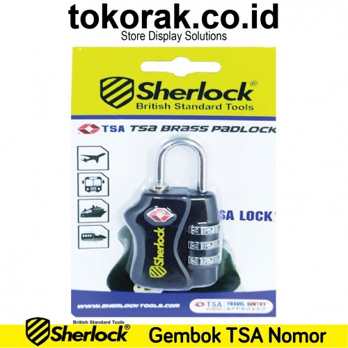 GEMBOK TSA NOMER HITAM SHERLOCK GEMBOK KOPER NOMER BRASS PADLOCK